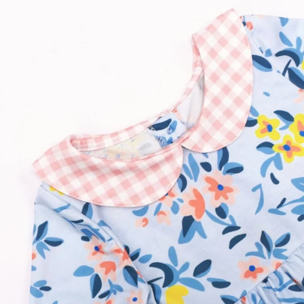 Boutique Floral Pocket Tunic & Leggings Girls Outfit Set